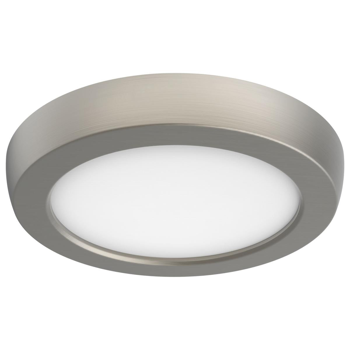 Nuvo 62-1703 Blink Pro 5" 9W LED Flush Mount, CCT Selectable (2700K-5000K), Round, Brushed Nickel, Wet Rated