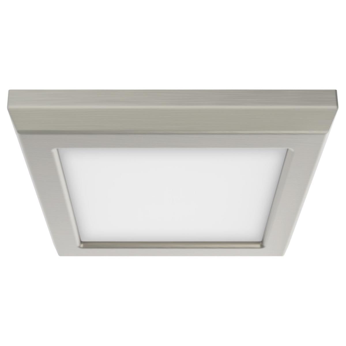 Nuvo 62-1707 Blink Pro 5" 9W LED Flush Mount, CCT Selectable (2700K-5000K), Square, Brushed Nickel Finish, Wet Rated