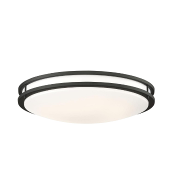 Nuvo 62-1738 Glamour LED 24 inch; Flush Mount Fixture; Black Finish; CCT Selectable 3000K/4000K/5000K