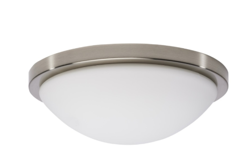 Nuvo 62-1842 Button LED Flush Mount - 11IN - CCT Selectable - 120V - Brushed Nickel / Frosted Glass Finish