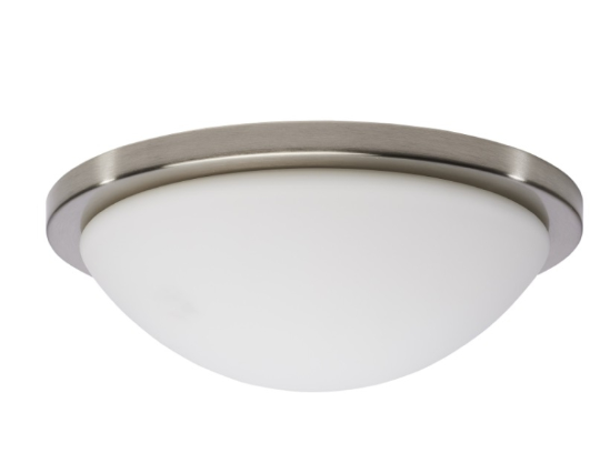 Nuvo 62-1843 Button LED Flush Mount - 13IN - CCT Selectable - 120V - Brushed Nickel / Frosted Glass Finish