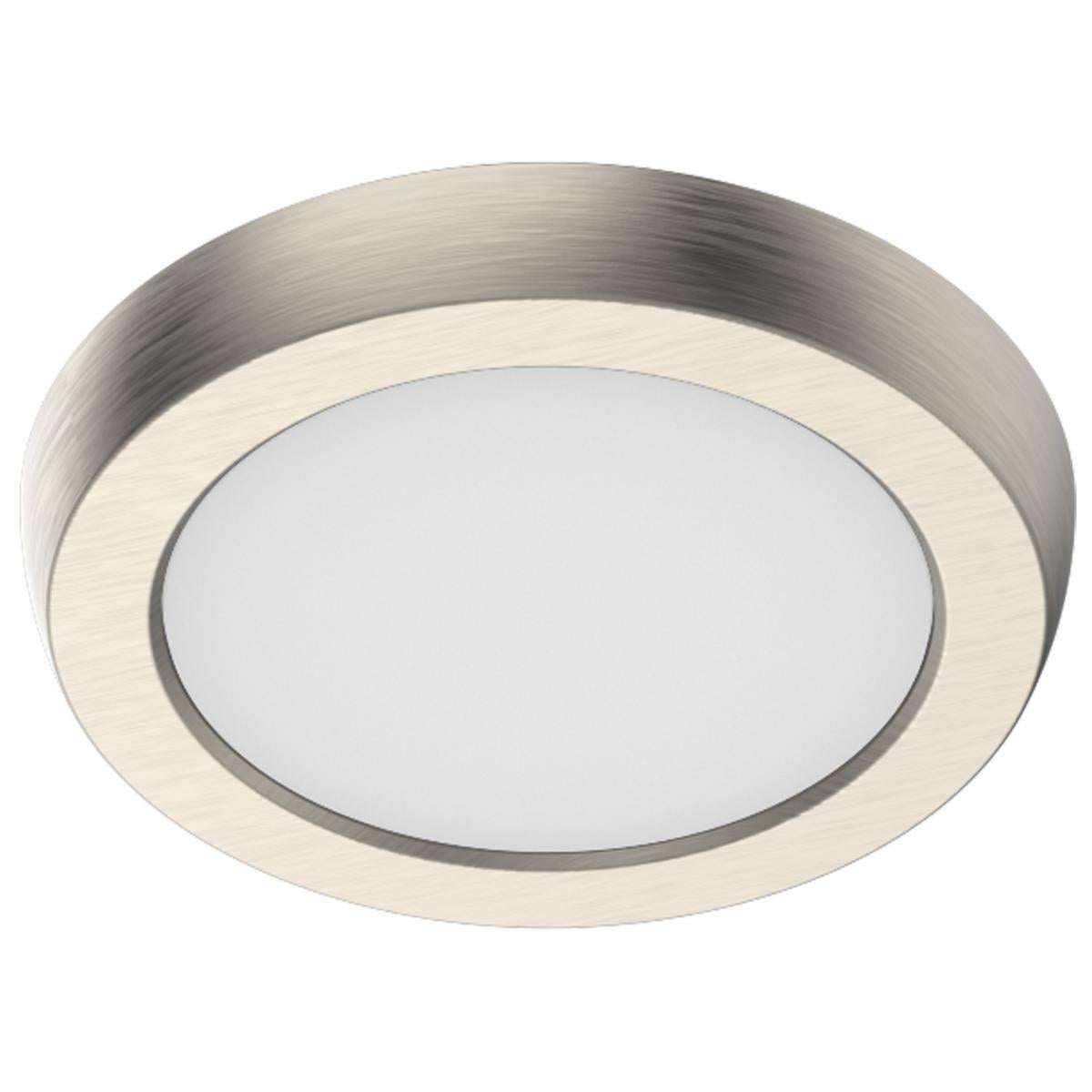 Nuvo 62-1903 5-in Round Blink Performer Fixture, Wattage 8W, Lumens 730 lm, Voltage 120V, Multi-Color Temperature, Nickel