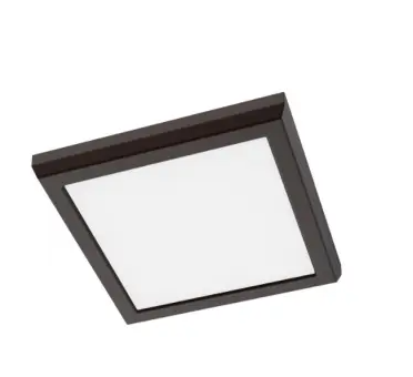 Nuvo 62-1916 7-in Square Blink Performer Fixture, Wattage 10W, Lumens 980 lm, Voltage 120V, Multi-Color Temperature, Bronze