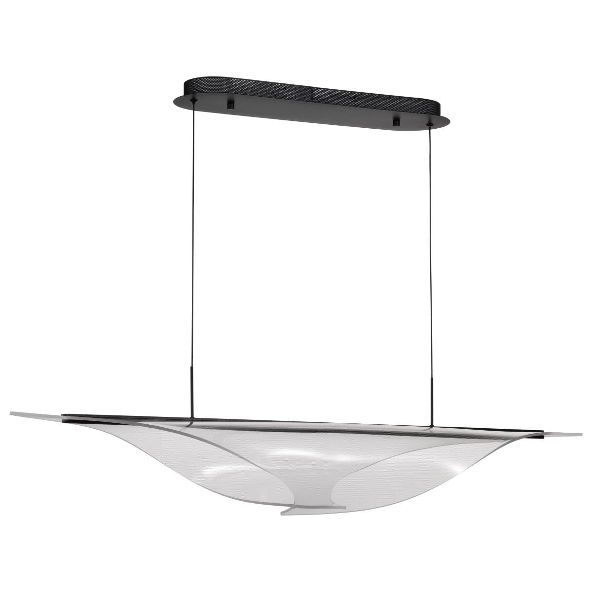 Nuvo 62-2023 LED Geneva 46" Island Pendant, 47 Watt, 120V, Matte Black, Silk Screened Acrylic Lens