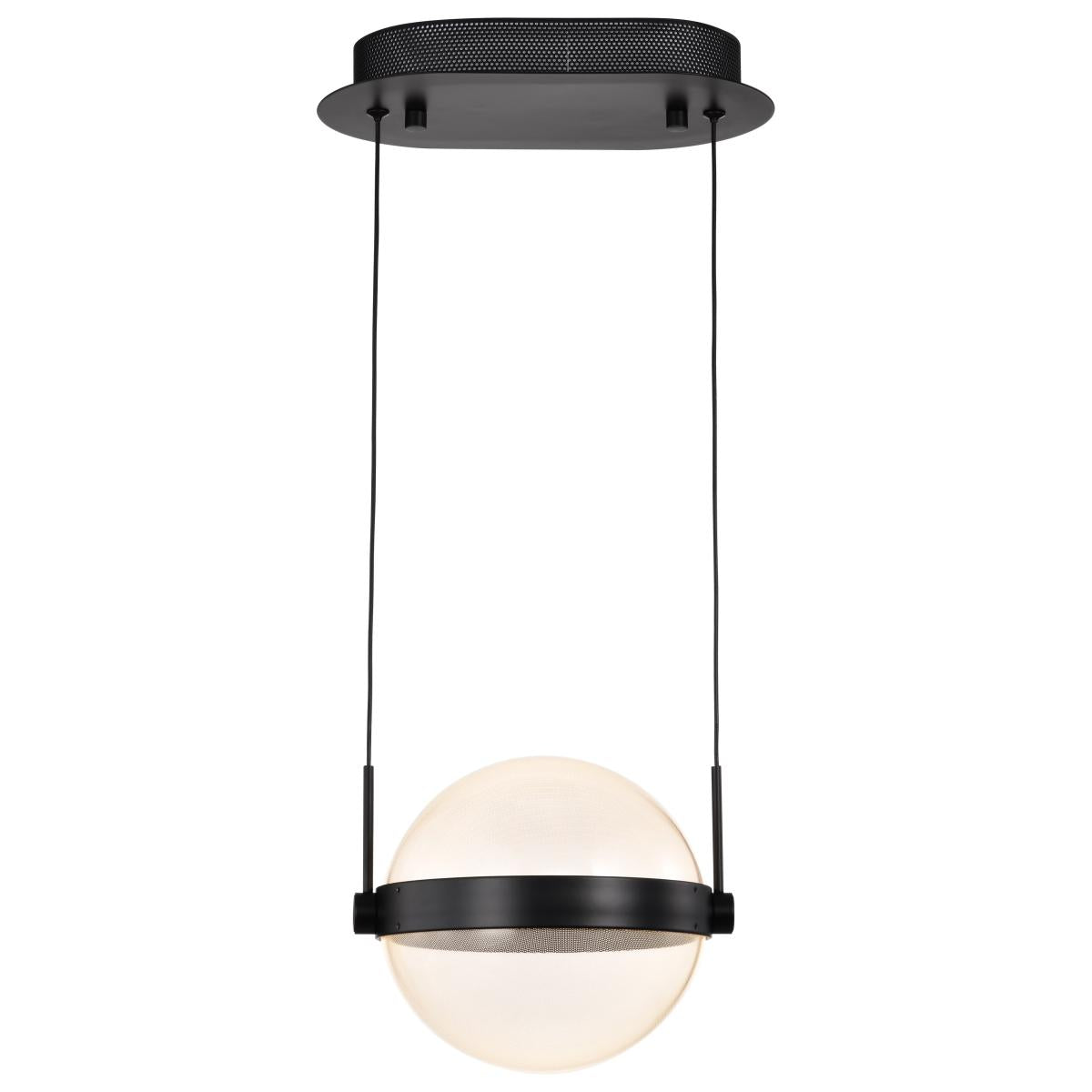 Nuvo 62-2031 LED Arvada 8" Pendant, 24 Watt, 120V, Matte Black, Silk Screened Acrylic Lens
