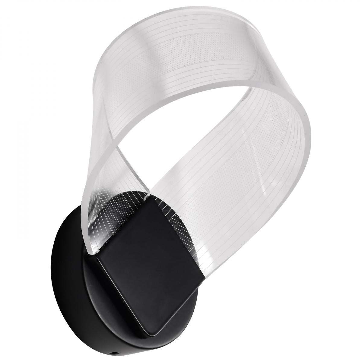 Nuvo 62-2037 LED Barnett 10" Wall Sconce, 8 Watt, 120V, Matte Black, Silk Screened Acrylic Lens