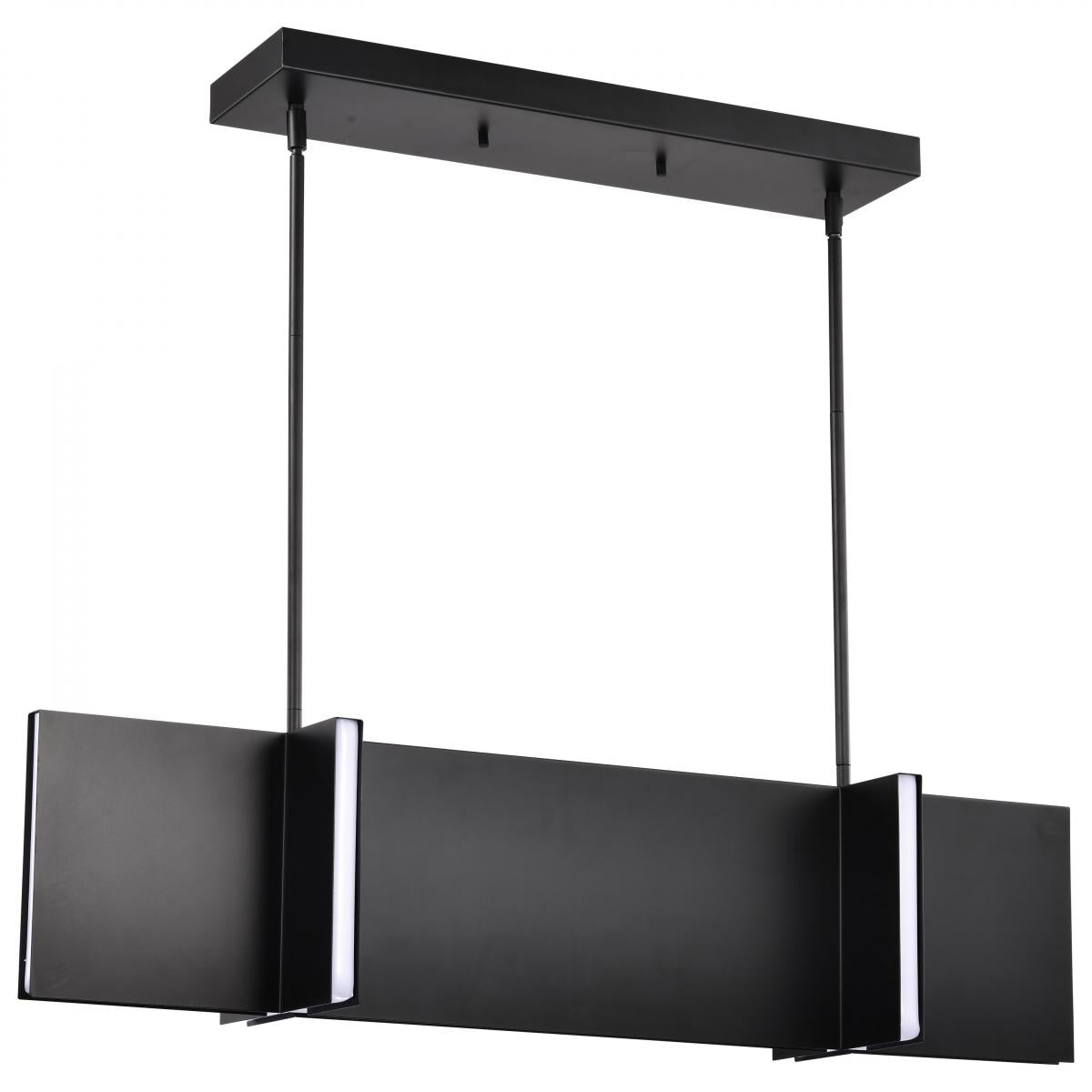 Nuvo 62-2161 Blaine 38" LED Island Pendant, 42W, 3000K, Matte Black, Acrylic Lens, Dimmable