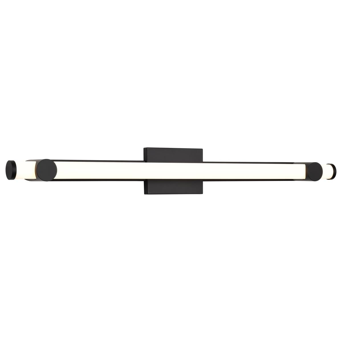 Nuvo 62-2203 Bowman 36" LED Vanity, 39W, 3000K, Matte Black, Acrylic Lens, Dimmable