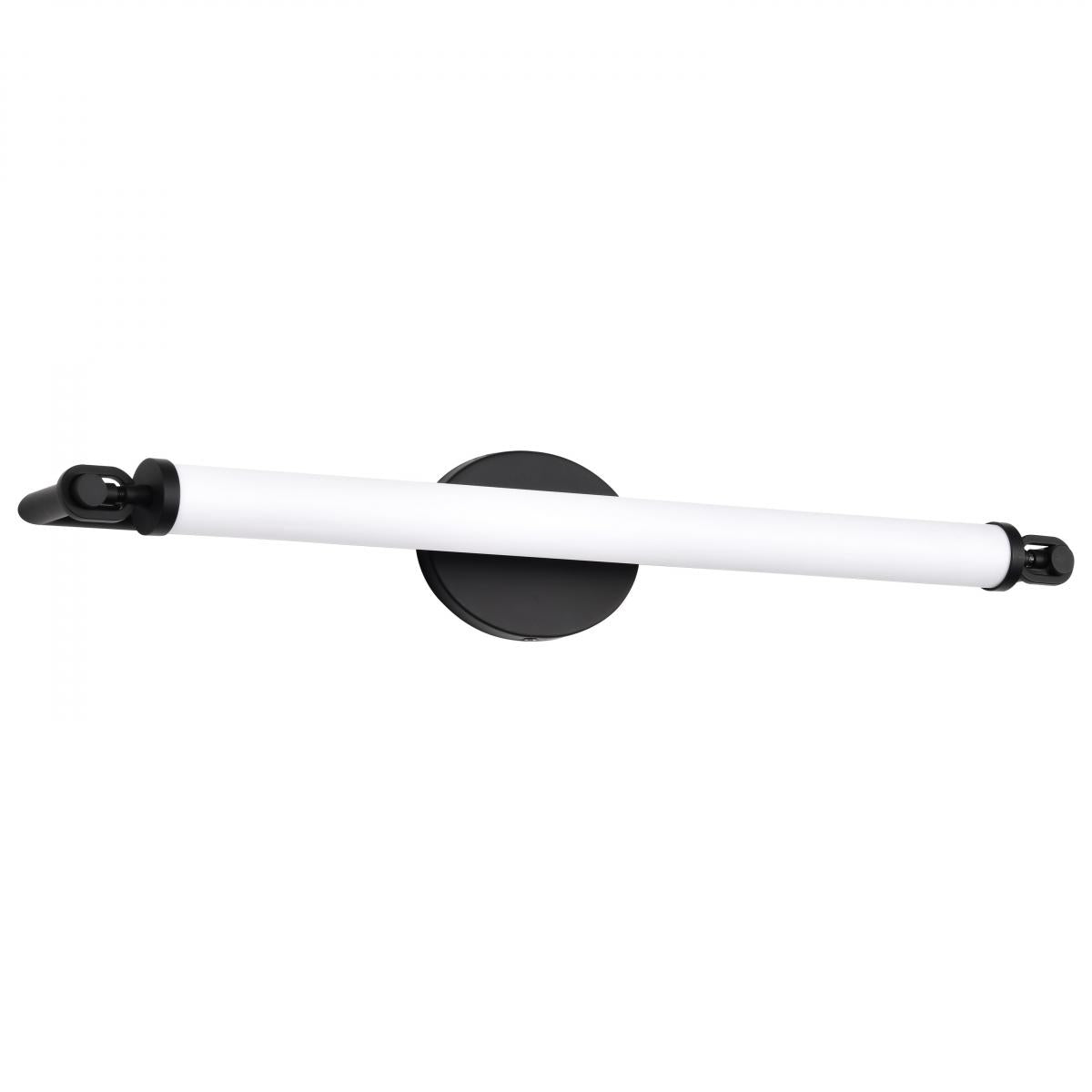 Nuvo 62-2222 Edgeworth 28" LED Vanity, 26W, 3000K, Matte Black, Acrylic Lens, Dimmable
