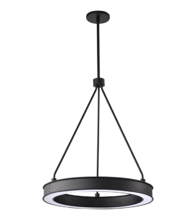 Nuvo 62-2261 Longford LED Pendant Light - 20IN - 21W - 3000K - Textured Black - 120V