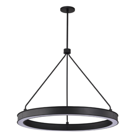 Nuvo 62-2262 Longford LED Pendant Light - 30IN - 30W - 3000K - Textured Black - 120V