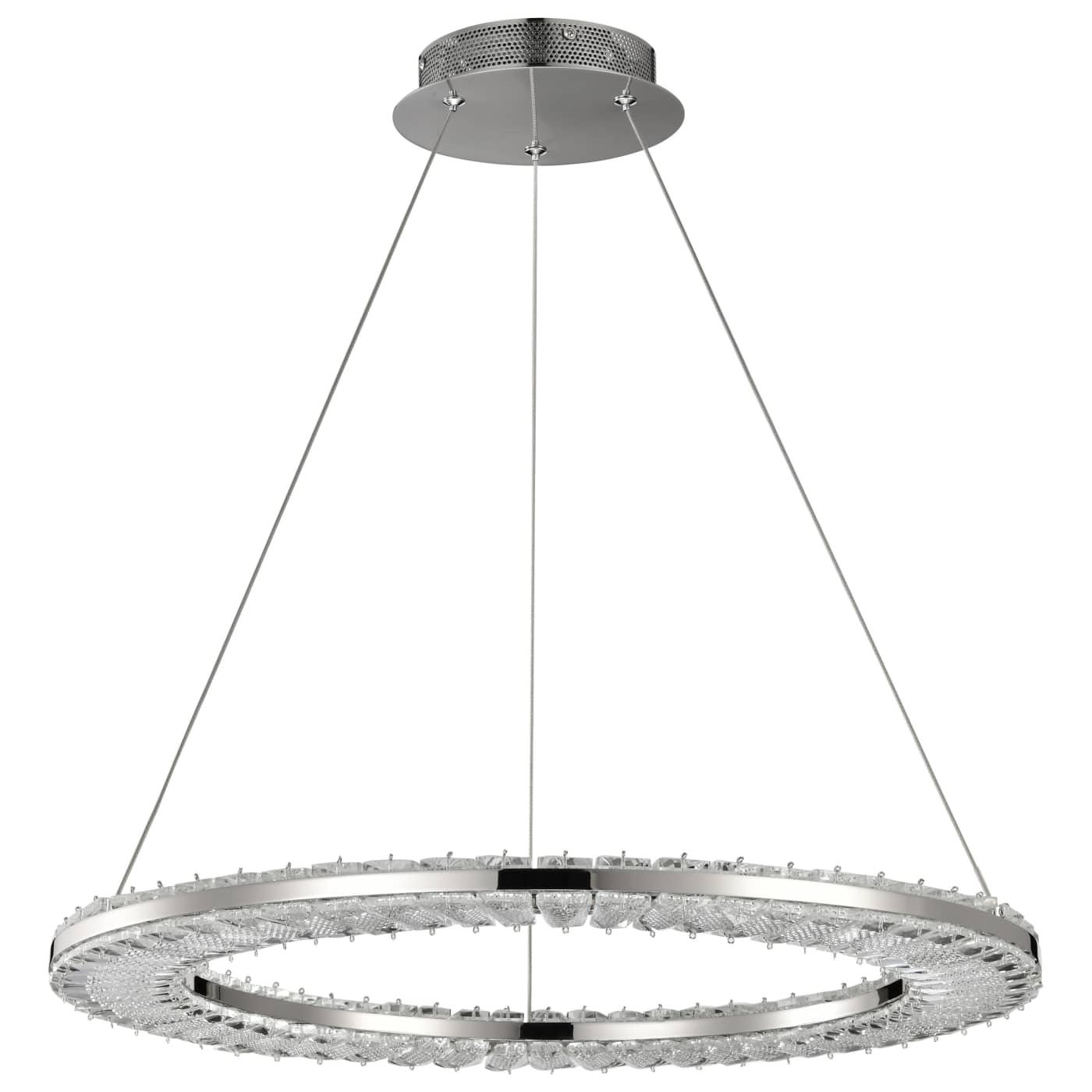 Nuvo 62-2446 LED 23 inch Round Pendant Ceiling Light - CCT: 3000K - Finish: Polished Nickel