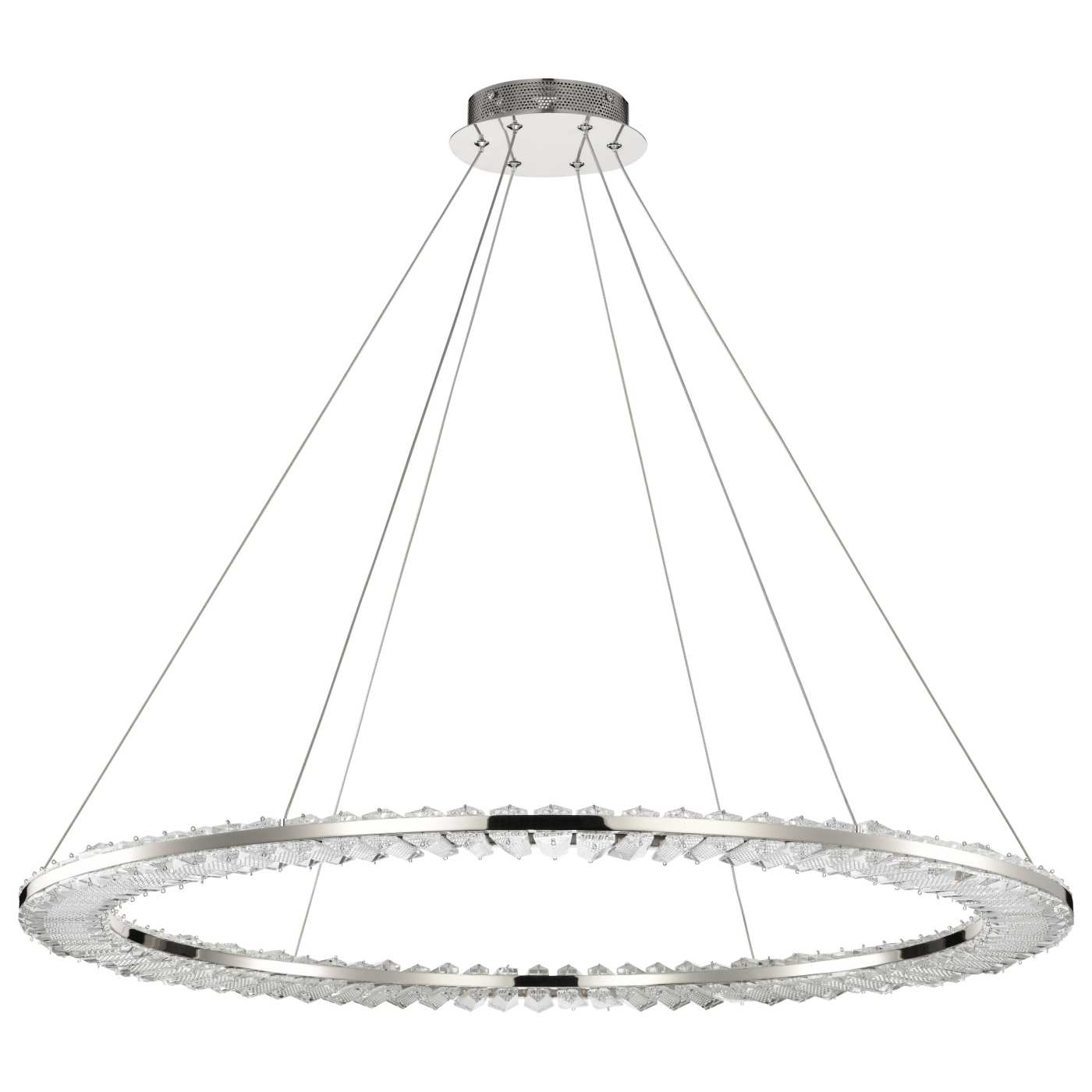 Nuvo 62-2447 LED 36 inch Round Pendant Ceiling Light - CCT: 3000K - Finish: Polished Nickel