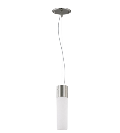 Nuvo 62-2932 Link LED Mini Pendant Light - Brushed Nickel - White Glass Shade Finish