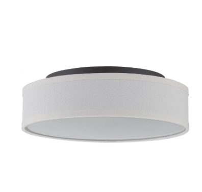 Nuvo 62-525 Heather - LED Flush Mount Ceiling Light with White Linen Shade - Aged Bronze Finish
