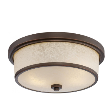 Nuvo 62-643 Diego - LED Flush with Satin Amber Glass - Mahogany Bronze Finish