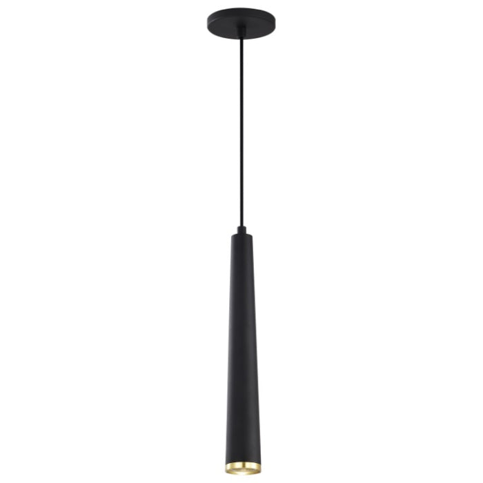 Nuvo 62-828 Melrose LED Pendant, Wattage 12W, Color Temperature 3000K, Matte Black / Brushed Brass, Voltage 120V