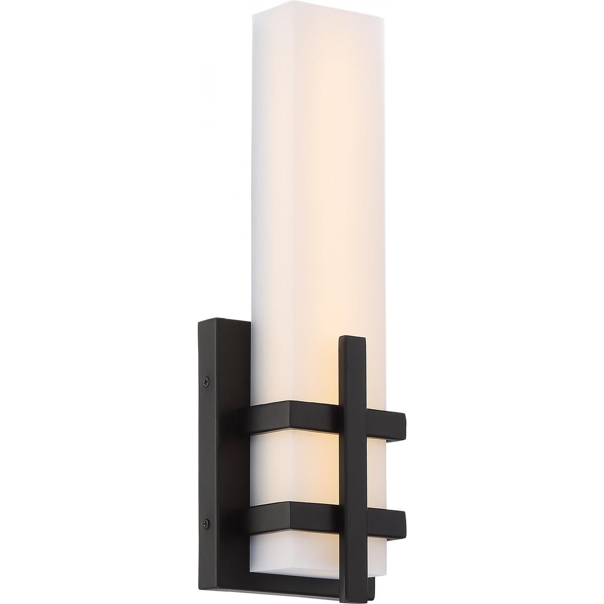 Nuvo 62-873 Grill 12" LED Wall Sconce, Aged Bronze, 13W, 3000K, 1040 Lumens, Dimmable, Damp Rated