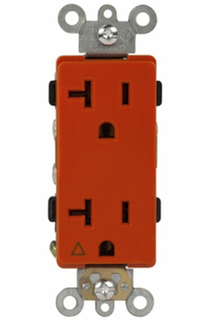 Enerlites 62000-IG-O Islolated Duplex GFCI Receptacle, Orange Finish