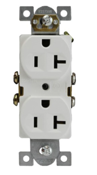 Enerlites 62040-I Commercial Grade 20A Duplex Receptacle, Ivory Finish