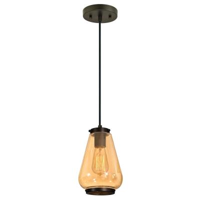 Westinghouse Lighting 6205200 1 light oil rubbed bronze mini pendant with amber tinted glass