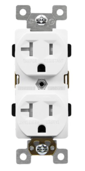 Enerlites 62080-TR-I Industrial Grade Heavy Duty 20A Tamper-Resistant Duplex Receptacle, 5-20R, Ivory Finish