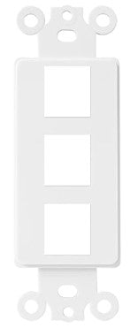 Enerlites 6263-W 3-Port Keystone RJ45 Adapter, Multimedia Insert for Decorator Wall Plate, White Finish