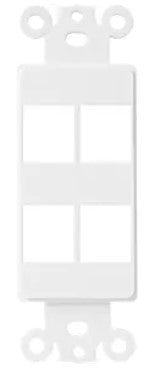 Enerlites 6264-W 4-Port Keystone RJ45 Adapter, Multimedia Insert for Decorator Wall Plate, White Finish