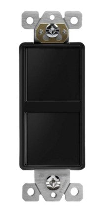 Enerlites 62834-BK Dual Rocker Switches, Single Pole, Black