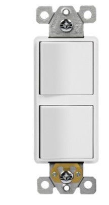Enerlites 62834-W Dual Rocker Switches, Single Pole, White