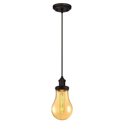 Westinghouse Lighting 6337000 1 light oil rubbed bronze mini pendant with amber glass
