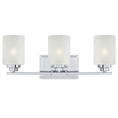 Westinghouse Lighting 63438B Hansen 3 light chrome bath vanity wall light