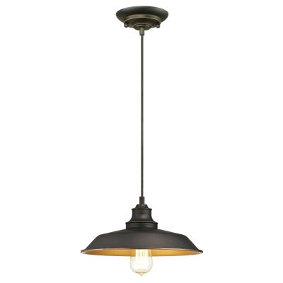 Westinghouse Lighting 6344700 Iron Hill 1 Light 12 inch Oil Rubbed Bronze Pendant Ceiling Light