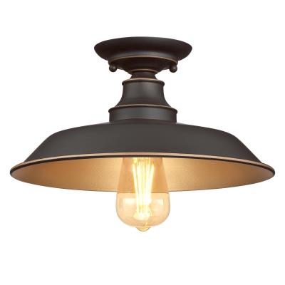 Westinghouse Lighting 6370300 Iron Hill 1 light oil rubbed bronze semi-flush mount ceiling light