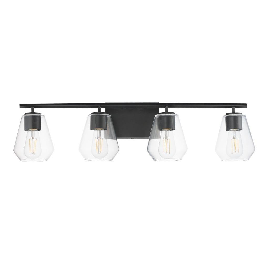 Maxim Lighting 21334CLNAB Geode 4 Light 31 Inch Natural Aged Brass Bath Vanity Wall Light