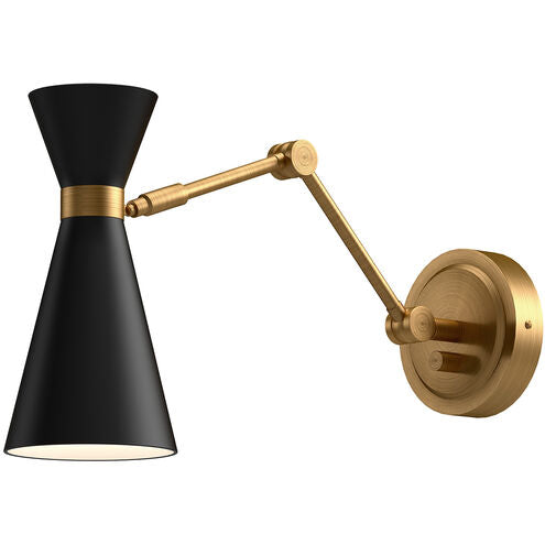 Alora Mood WV574524MBAG Blake 1 Light 4.38 inch Bath Vanity Wall Light Aged Gold and Matte Black Finish