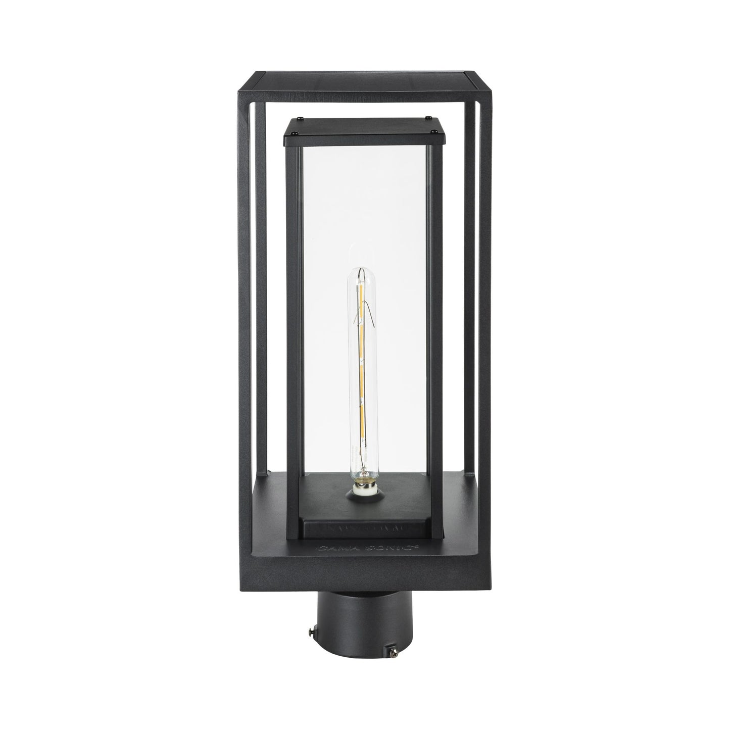 Gama Sonic 64B50012 NovaEdge Solar Post Light, Edison-Style LED for 3-Inch Poles, Dusk-to-Dawn Outdoor Accent Light