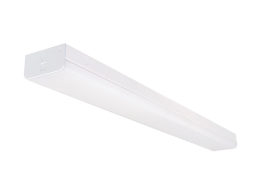 Nuvo 65-1153 Wide LED Strip Light - 4FT - Emergency Back Up - 38W - 5000K - 120-277V - White - Knockouts