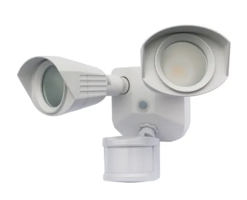 Nuvo 65-211 2 Light 4" Wide LED Commercial Flood Light with 3 lb Product Weight - 3000K White Finish, with Motion Sensor