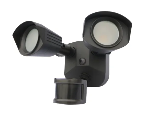 Nuvo 65-213 2 Light 4" Wide LED Commercial Flood Light with 3 lb Product Weight - 3000K Bronze Finish with Motion Sensor