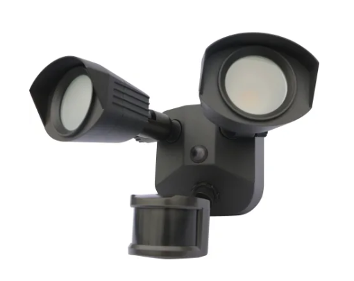 Nuvo 65-219 2 Light 4" Wide LED Commercial Flood Light with 3 lb Product Weight - 4000K Bronze Finish with Motion Sensor