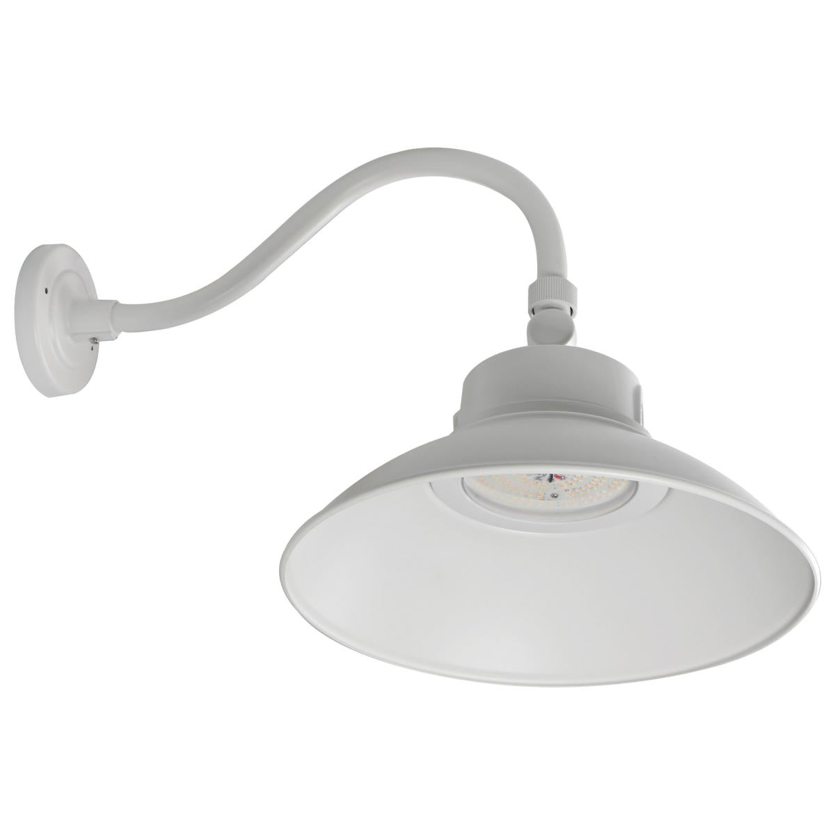 Nuvo 65-660 LED Gooseneck - 30W/40W/50W - 120-277V - CCT Selectable 3000K/4000K/5000K - With Photocell - White