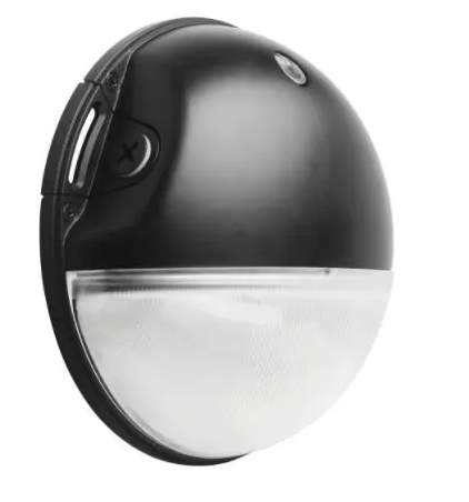 Nuvo 65-750 LED Round Wall Pack, Bypassable Photocell, Wattage 20W, Multi-Color Temperature, Black