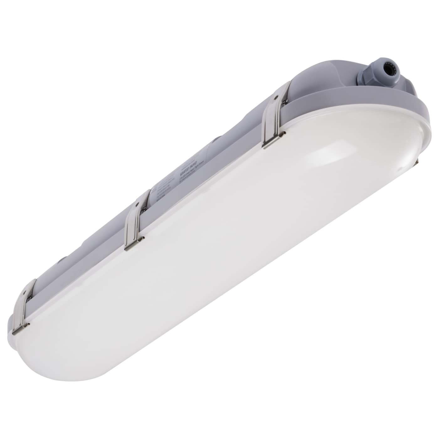 Nuvo 65-838 LED 2 Foot Linear Vapor Proof Fixture Integrated Microwave Sensor Ceiling Light - Emergency Battery - 3CCT Selectable - Finish: Gray
