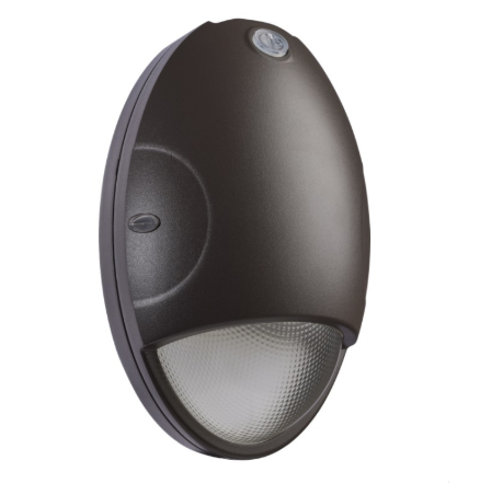 Nuvo 65-880 Oval Small Emergency LED Wall Pack - CCT Selectable - Photocell - Bronze - 120-277V