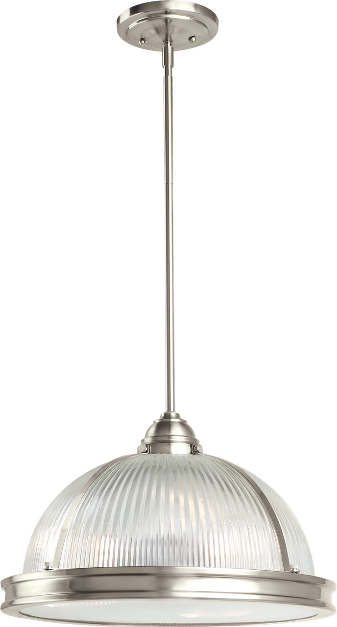 Generation Lighting Pratt Street Prismatic 3 light brushed nickel pendant ceiling light