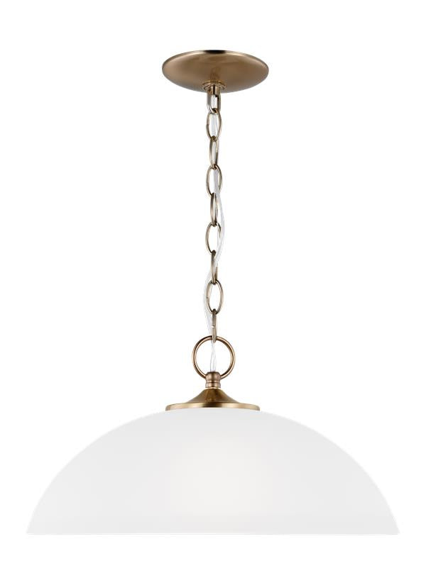 Generation Lighting Geary 1 light satin brass pendant ceiling light