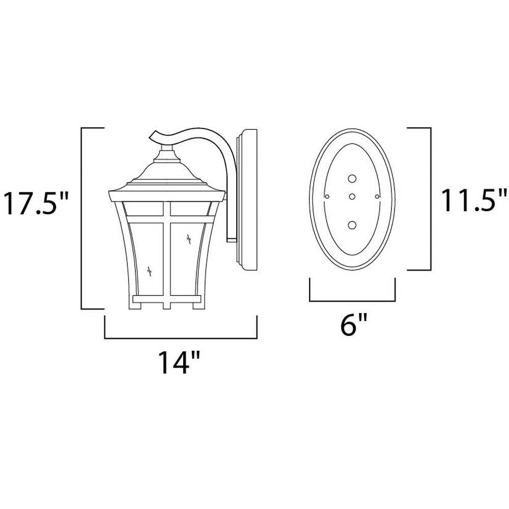 Maxim Lighting 65165GFCO Balboa VX Outdoor Wall Lantern Dimensions Diagram