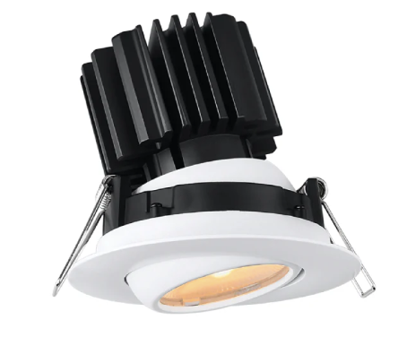 Lotus LED Lights L3G-RFW-WH-RC20-5C95 3" Tangra LED Gimbal Round Flat Wide Trim, Reflector w/ Clear Glass, Beam Angle 20°, Multi-Color Temperature, White Finish