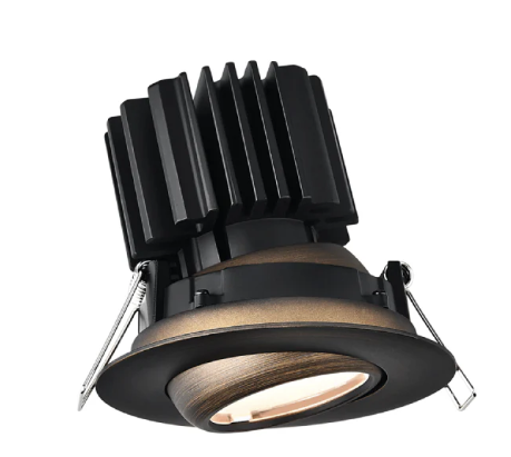 Lotus LED Lights L3G-RFW-BR-RS20-5C95 3" Tangra LED Gimbal Round Flat Wide Trim, Reflector Semi Frosted Glass, Beam Angle 20°, Multi-Color Temperature, Oil Rubbed Bronze Finish